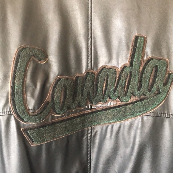 Canada logo vegan leather bomber jacket - Picture 6 of 11